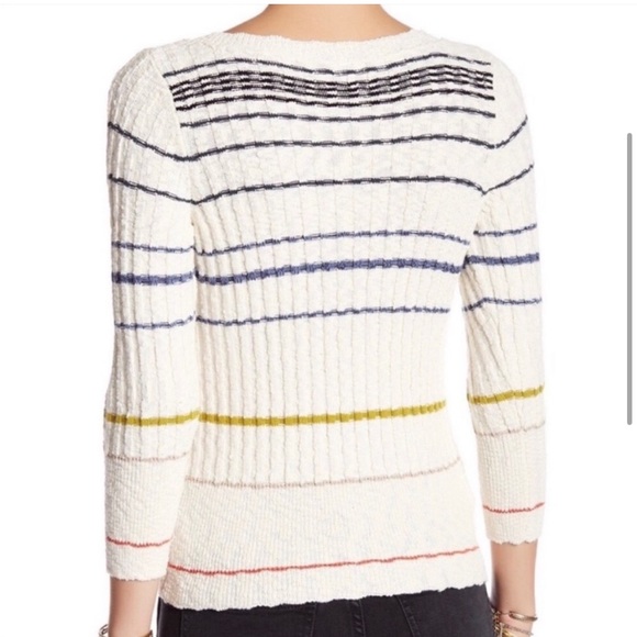 Free People Striped Rossi Henley Zipper Ribbed Sweater S - Picture 3 of 8